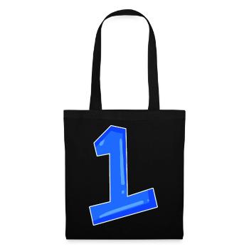 Numéro 1 bleu - Sac en tissu - noir - Devant