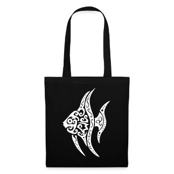 Weißer tropischer Fisch - Stoffbeutel - Schwarz - Vorne