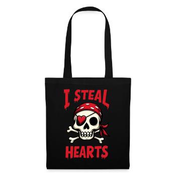 Piraten Totenkopf - Stoffbeutel - Schwarz - Vorne