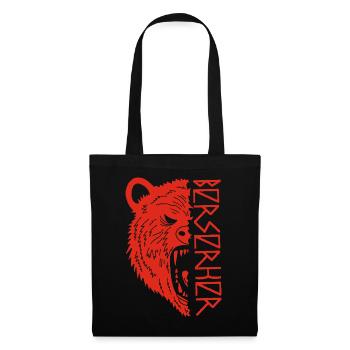 Guerrier ours rouge - Sac en tissu - noir - Devant