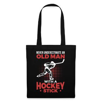 Old Man With A Hockey Stick - Tote Bag - black - Front