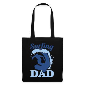 Père surfeur - Sac en tissu - noir - Devant