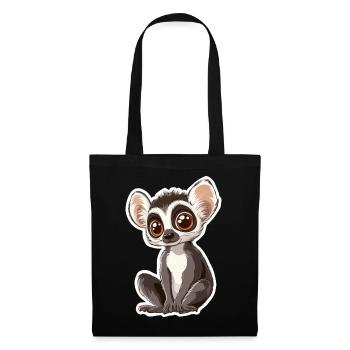 lémurien - Sac en tissu - noir - Devant