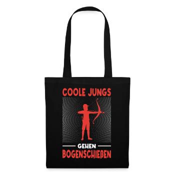 Bogenschießen Geschenk Bogenschütze Jungs - Stoffbeutel - Schwarz - Vorne