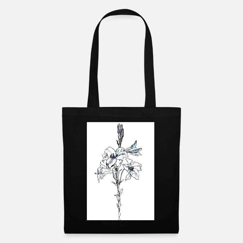 Blue lillies - Stoffbeutel - Schwarz