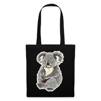 Koala - Stoffbeutel - Schwarz - Vorne