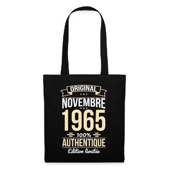 Anniversaire 60 ans - Original - Novembre 1965 - Sac en tissu - noir - Devant