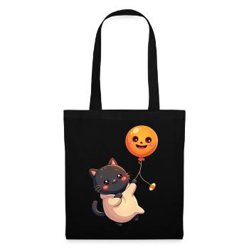 Halloween Cat with Halloween Pumpkin - Tote Bag - black - Front