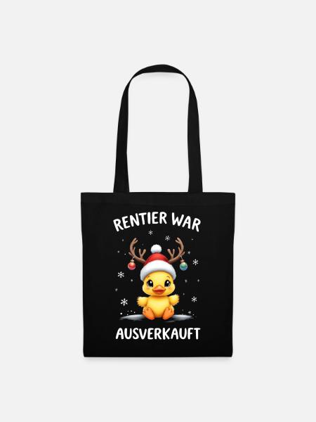 Rentier War Ausverkauft Lustige Weihnachtsente - Stoffbeutel - Schwarz