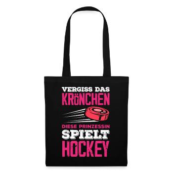 Lustiges Hockey Hockeyspieler Geschenk - Stoffbeutel - Schwarz - Vorne