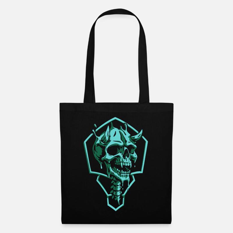Torn Emerald Skull - Tote Bag - black
