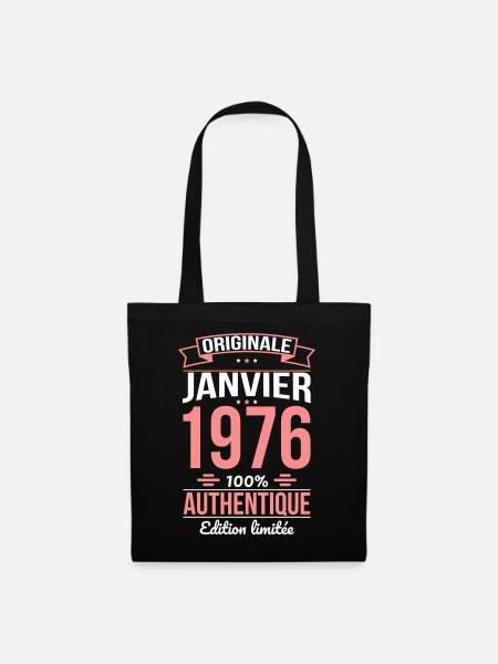 Anniversaire 50 ans - Originale - Janvier 1976 - Sac en tissu - noir