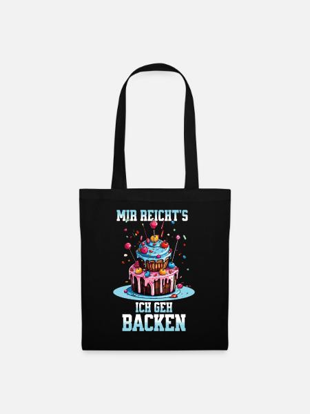 Backen Bäckerin Backkönigin Backfee Torte Kuchen - Stoffbeutel - Schwarz
