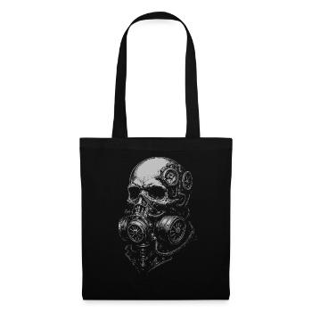Masque à gaz en forme de crâne steampunk - Sac en tissu - noir - Devant