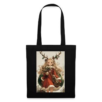 Elfe Cerf Noël - Sac en tissu - noir - Devant