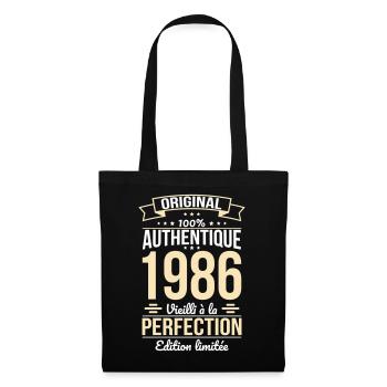 1986 – Aged to perfection – Limited edition - Tote Bag - black - Front