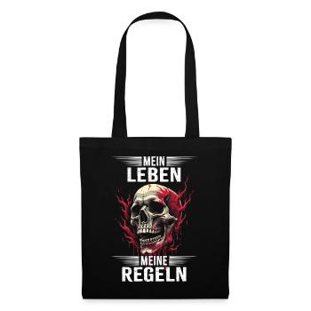 Mein Leben - Meine Regeln - Stoffbeutel - Schwarz - Vorne