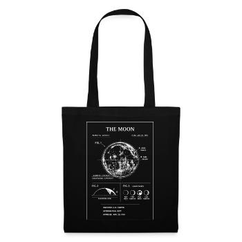 Carte Lunaire Modèle Lunaire - Sac en tissu - noir - Devant