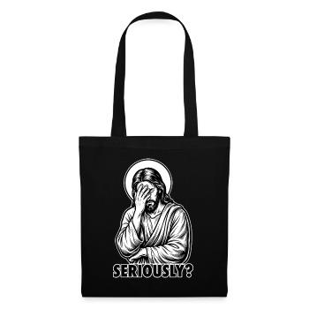 Seriously? Jesus Facepalm - Funny Sarcastic Meme - Tote Bag - black - Front