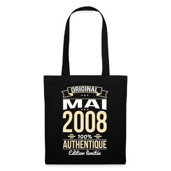 Anniversaire 18 ans - Original - Mai 2008 - Sac en tissu - noir - Devant