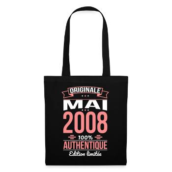 Anniversaire 18 ans - Originale - Mai 2008 - Sac en tissu - noir - Devant