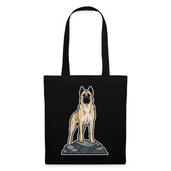 Anatolischer Schäferhund auf Schutzfelsen - Stoffbeutel - Schwarz - Vorne