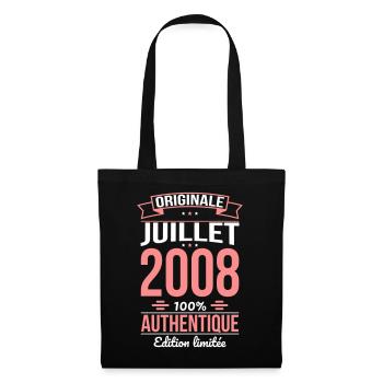 Anniversaire 18 ans - Originale - Juillet 2008 - Sac en tissu - noir - Devant