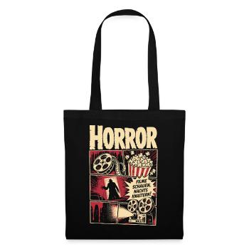 Horror Film Retro Kino Blut Stil - Stoffbeutel - Schwarz - Vorne