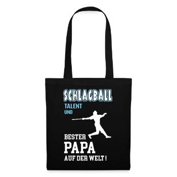 Schlagball Bester Papa Vater Vatertag Geburtstag - Stoffbeutel - Schwarz - Vorne