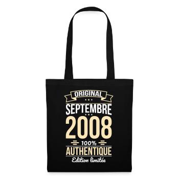 Anniversaire 18 ans - Original - Septembre 2008 - Sac en tissu - noir - Devant