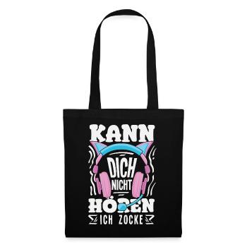 Kann Dich Nicht Hören Ich Zocke Gamer Girl - Stoffbeutel - Schwarz - Vorne