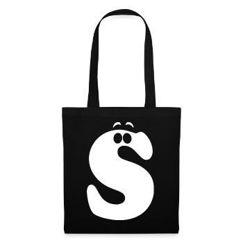 Large S Style Print | Letter S funny S logo - Tote Bag - black - Front