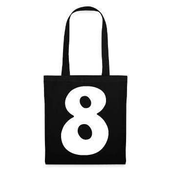 Eight: Minimalist Numeral 8 | Eighth - Tote Bag - black - Front