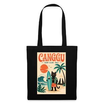 Erleben Sie Canggu in Indonesien und im tropischen Bali - Stoffbeutel - Schwarz - Vorne