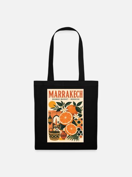 Entdecken Sie Marrakesch in Marokko - Stoffbeutel - Schwarz