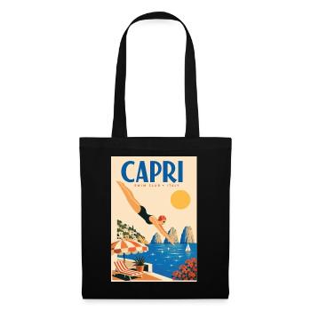 Capri in Italien entdecken – Mittelmeerinsel - Stoffbeutel - Schwarz - Vorne