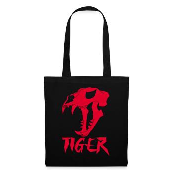 Tigerschädel (Rot) - Stoffbeutel - Schwarz - Vorne