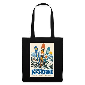 Entdecken Sie Keystone in Colorado Retro Mountain Escape - Stoffbeutel - Schwarz - Vorne