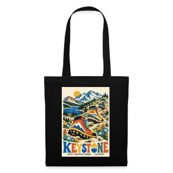 Erleben Sie Keystone Colorado Retro Mountain Escape - Stoffbeutel - Schwarz - Vorne