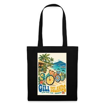 Erleben Sie Gili Islands Indonesien Retro Tropical - Stoffbeutel - Schwarz - Vorne