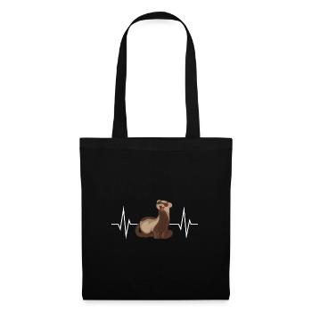 cute ferret heartbeat pulse - Tote Bag - black - Front