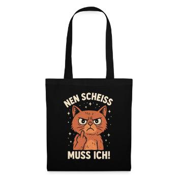 Chat doigt d’honneur Un collègue de merde - Sac en tissu - noir - Devant