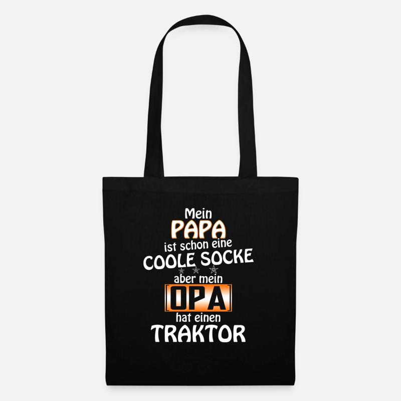 papa coole socke TRAKTOR - Stoffbeutel - Schwarz