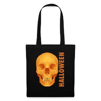 Crâne d'Halloween - Sac en tissu - noir - Devant