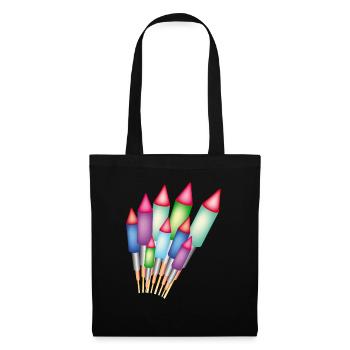 Feuerwerk / Raketen - Stoffbeutel - Schwarz - Vorne