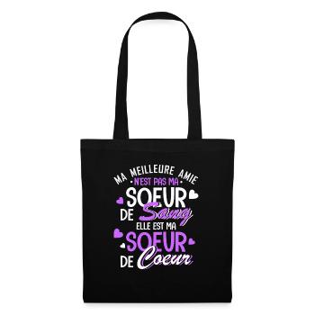 ma meilleure amie est ma soeur de coeur - Stoffbeutel - Schwarz - Vorne