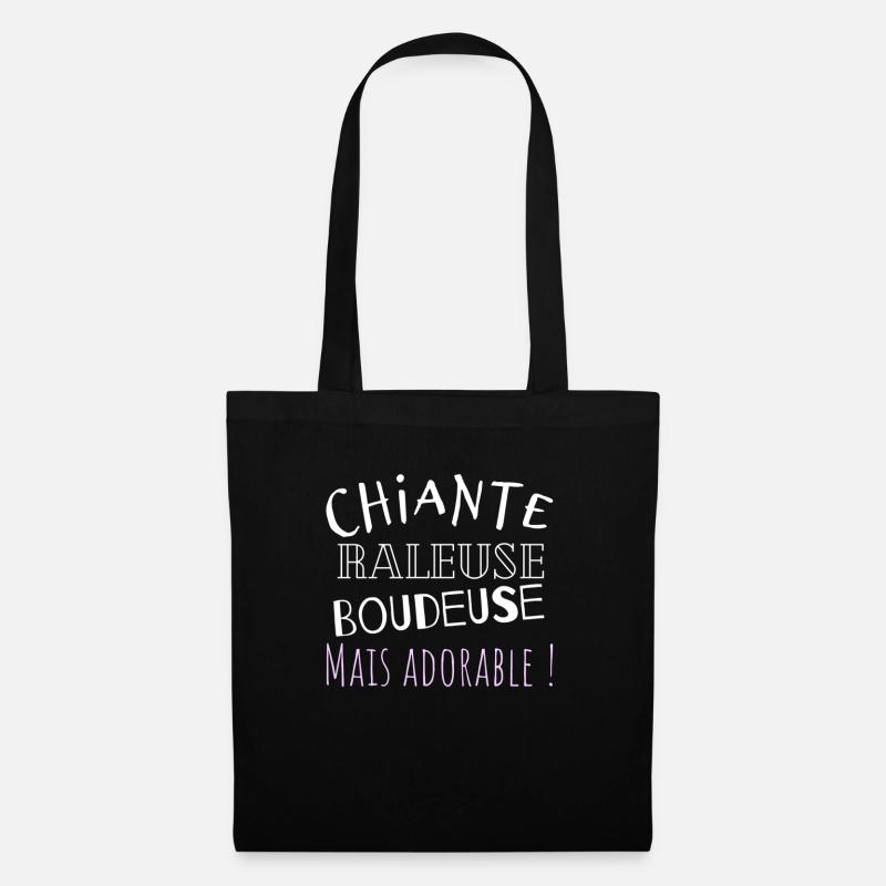 Chiante raleuse boudeuse mais adorable ! - Sac en tissu - noir