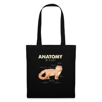 Katze Anatomy of a Cat - Lustige Katzengeschenke - Stoffbeutel - Schwarz - Vorne