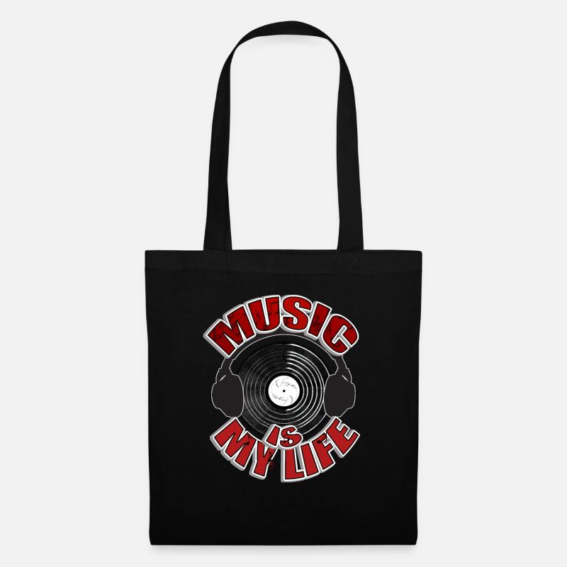 MUSIC is my life Headset - Stoffbeutel - Schwarz