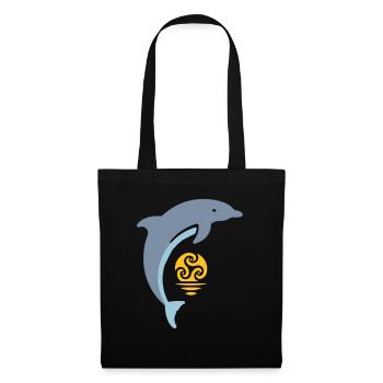 Tribal dolphin - Stoffbeutel - Schwarz - Vorne